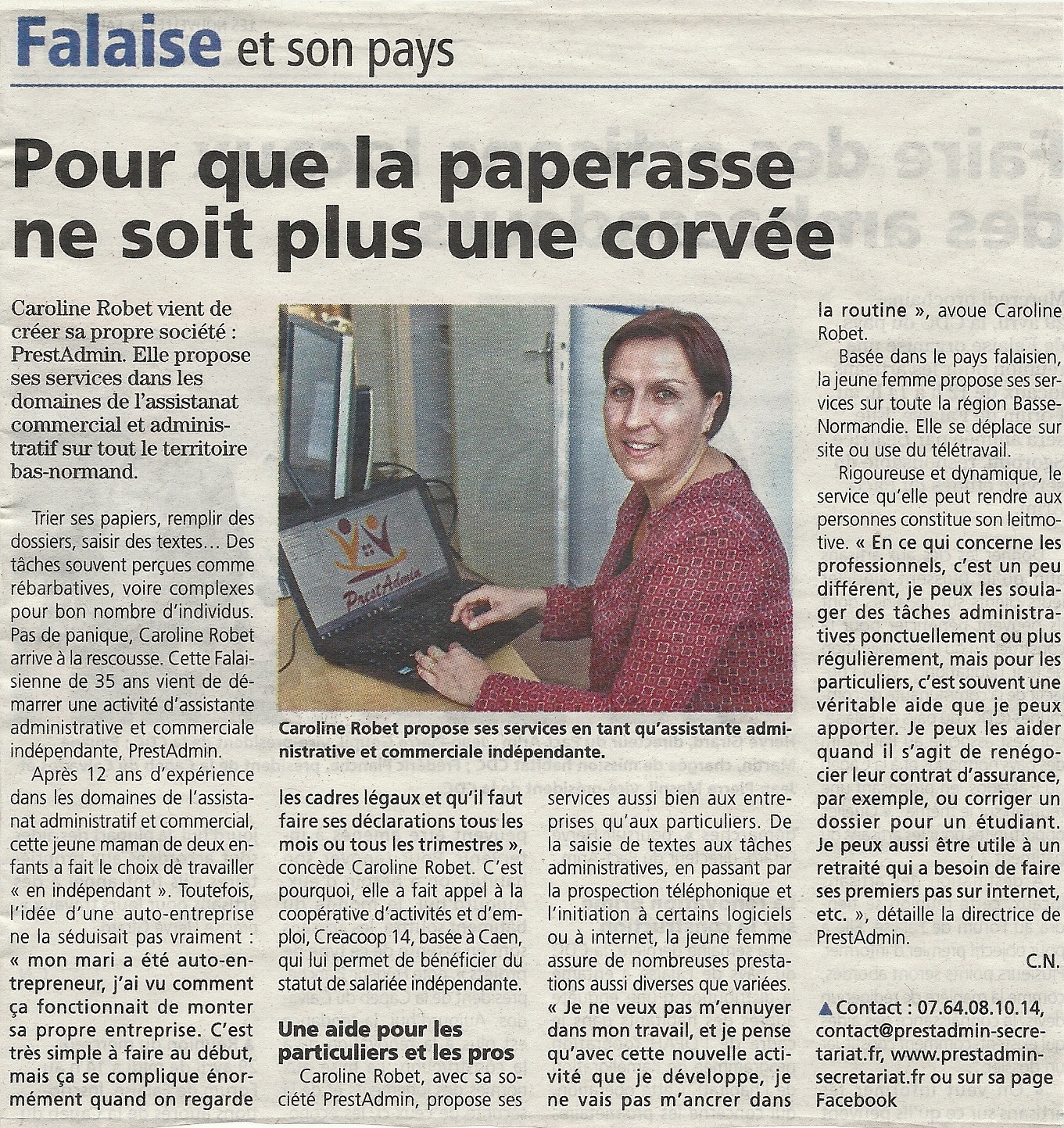 caroline robet prestadmin creacoop14 assistanat commercial et administratif